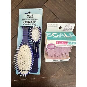 ConAir Brush and Comb and Scalp Care Hair Brushes New